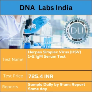 Herpes Simplex Virus (HSV) 1+2 IgM Serum Test cost 2 mL (1 mL min.) serum from 1 SST. Ship refrigerated or frozen. INR in India