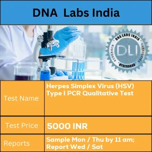 Herpes Simplex Virus (HSV) Type I PCR Qualitative Test cost 2 mL (1 mL min.) CSF / EDTA plasma in a sterile screw capped container OR Blister fluid / Swab from base of ulcer/ Scrapings from base of ulcer in 1 mL sterile normal saline or phosphate buffered saline (PBS) OR Fresh tissue in sterile normal saline OR Paraffin embedded tissue. Ship refrigerated or frozen. INR in India