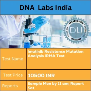 Imatinib Resistance Mutation Analysis IRMA Test cost 4 mL (2 mL min.) whole blood in 1 Lavender Top (EDTA) tube. Ship refrigerated. DO NOT FREEZE. Submit latest BCR-ABL Quantitative report along with sample. INR in India