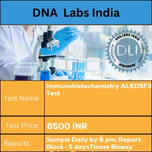 Immunohistochemistry ALKD5F3 Test cost Submit tumor tissue in 10% Formal-saline OR Formalin fixed paraffin embedded block. Ship at room temperature. Provide a copy of the Histopathology report