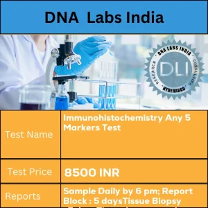 Immunohistochemistry Any 5 Markers Test cost Submit tumor tissue in 10% Formal-saline OR Formalin fixed paraffin embedded block. Ship at room temperature. Provide a copy of the Histopathology report