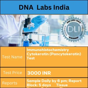 Immunohistochemistry Cytokeratin (Pancytokeratin) Test cost Submit tumor tissue in 10% Formal-saline OR Formalin fixed paraffin embedded block. Ship at room temperature. Provide a copy of the Histopathology report