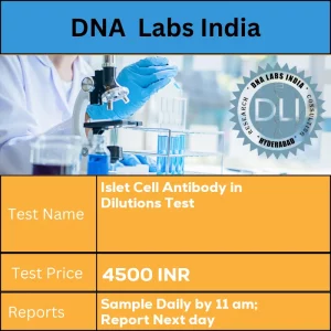 Islet Cell Antibody in Dilutions Test cost 2 mL (1.5 mL min.) serum from 1 SST. Ship refrigerated or frozen. INR in India