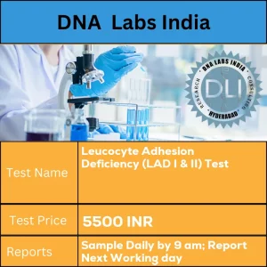 Leucocyte Adhesion Deficiency (LAD I & II) Test cost 3 mL (2 mL min.) whole blood in 1 Lavender Top (EDTA) tube ANDn3 mL (2 mL min.) whole blood in 1 Green Top (Sodium Heparin) tube. nMix thoroughly & ship immediately at 18u0192??22?u00f8C. DO NOT REFRIGERATE OR FREEZE. Specify time of draw and date in test request form. It is mandatory to provide clinical details  & CBC report. INR in India