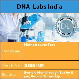Methotrexate Test cost 2 mL (1 mL min.) serum from 1 Red Top  (No Additive) tube. Do not use SST gel  barrier tubes. Wrap sample  in aluminium foil to  protect from light. Ship refrigerated or frozen. INR in India