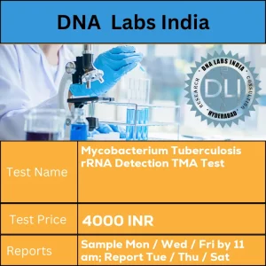 Mycobacterium Tuberculosis rRNA Detection TMA Test cost Submit first morning Sputum  (3 consecutive days preferred) OR 5-10 ml Body fluid / Aspirate OR 2 mL CSF in a sterile screw capped container OR Fresh tissue biopsies including endometrial aspirate/curettage in sterile normal saline OR 10 ml (5 mL min.) whole Blood in 3 lavender top (EDTA) tubes OR  Menstrual blood in a sterile screw capped container OR Culture isolates. Ship refrigerated or frozen. INR in India