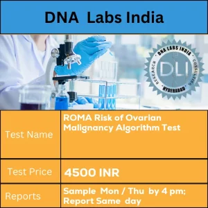 ROMA Risk of Ovarian Malignancy Algorithm Test cost 2 mL (1 mL min.) serum from 1 SST. Ship refrigerated or frozen. Provide menopausal status of the patient. INR in India