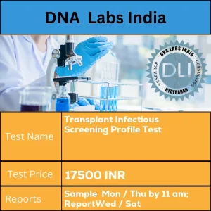Transplant Infectious Screening Profile Test cost 3 mL (2 mL min.) serum from 1 SST AND 8 mL (6 mL min.) whole blood from 3 Lavender Top (EDTA) tubes AND 10 mL (5 mL min.) aliquot of preferably  first morning  urine  in  a  sterile  screw  capped container AND  submit Nasopharyngeal  & Oropharyngeal swabs in a special Viral transport medium (VTM) available from LPL. Ship refrigerated. DO NOT FREEZE. Overnight fasting & sampling before 12 noon is preferred. Avoid iron supplements for minimum 24 hours prior to specimen collection. Duly filled Covid-19 Clinical Information Form (Form 44) / SRF ID as mandated by GOI is mandatory. INR in India