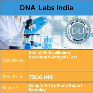 Anti IA-2 (Insulinoma Associated Antigen) Test cost 2 mL (1 mL min.) serum from 1 SST. Ship refrigerated or frozen. INR in India