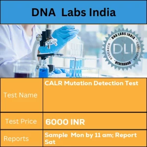 CALR Mutation Detection Test cost 3 ml (2 ml min.) whole blood in 1 Lavender top (EDTA) tube. Ship refrigerated. DO NOT FREEZE. Duly filled Genomics Clinical Information Requisition Form (Form 20) is mandatory. INR in India