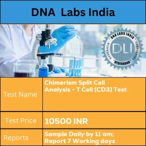 Chimerism Split Cell Analysis - T Cell (CD3) Test cost 4 ml (2 ml min.) whole blood / Bone marrow in 1 Lavender Top (EDTA) tube. Ship refrigerated. DO NOT FREEZE. Indicate Date of Bone MarrowTransplant. INR in India