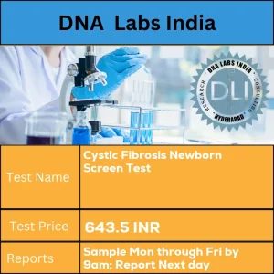 Cystic Fibrosis Newborn Screen Test cost 1 drop of heel prick blood each on 3 spots of filter paper available from LPL. Ship refrigerated or frozen. Clinical details and drug history must accompany sample. INR in India