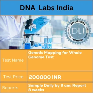 Genetic Mapping for Whole Genome Test cost Submit 3 mL (2 mL min.) whole blood in 1 Lavender top (EDTA) tube.  Ship refrigerated. DO NOT FREEZE.  Duly filled Genome Mapping Consent Form (Form 26) is mandatory. INR in India