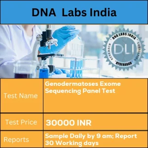 Genodermatoses Exome Sequencing Panel Test cost Submit 10 mL (5 mL min.) whole blood from 2 Lavender Top (EDTA) tubes. Ship refrigerated. DO NOT FREEZE. Duly filled Genodermatoses Exome Sequencing Consent Form (Form 48) is mandatory. INR in India