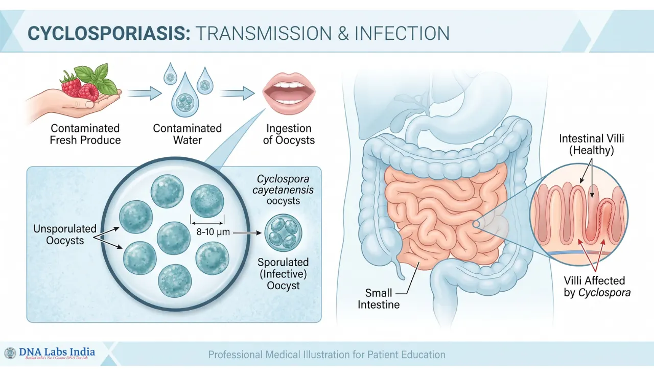 Cyclosporiasis: Transmission, Symptoms & Treatment